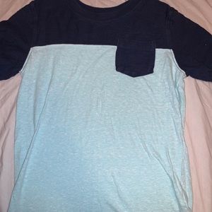 Light and dark blue pocket tee